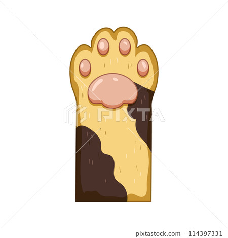 foot cat paw cartoon vector illustration 114397331