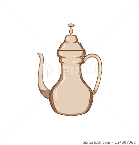 arabian arabic tea pot cartoon vector illustration 114397368