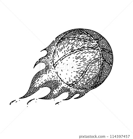 basket basketball ball sketch hand drawn vector 114397457