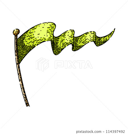 symbol flag waving sketch hand drawn vector 114397492