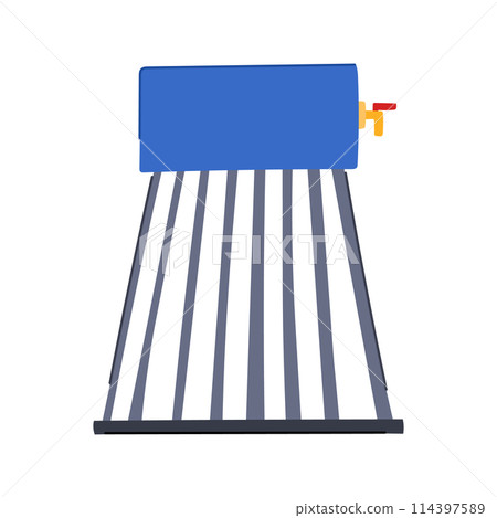 tank solar water heater cartoon vector illustration 114397589