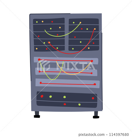 database server rack cartoon vector illustration 114397680
