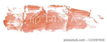 Orange brush isolated on white background. golden apricot color 114397949