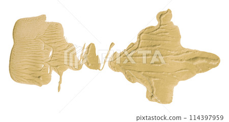 Light brown brush isolated on white background. Watercolor 114397959