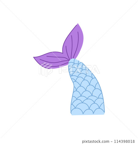 fish mermaid tail cartoon vector illustration 114398018