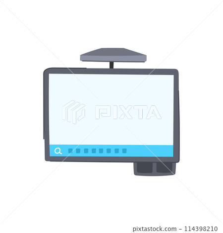 computer electronic whiteboard cartoon vector illustration 114398210