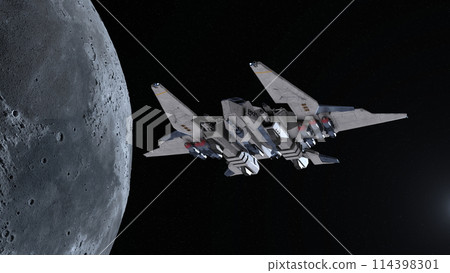 spaceship and moon 114398301