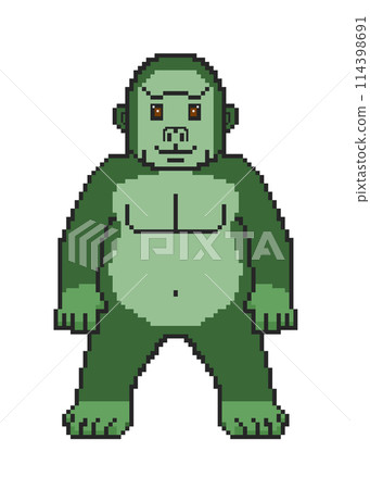 Gorilla_Pixel Art (Green) Gorilla_Pixel Art (Green) 114398691