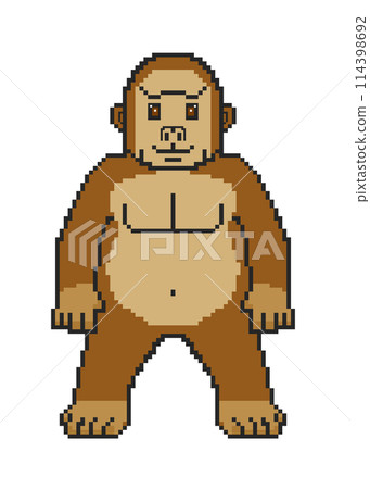 Gorilla_pixel art（棕色） 114398692