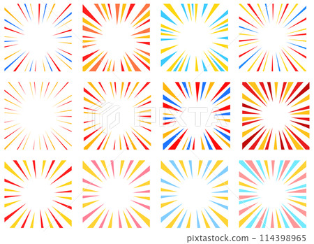 Set of colorful concentrated line illustration materials 114398965