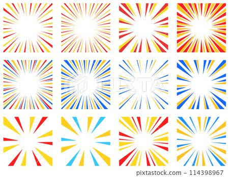 Set of colorful concentrated line illustration materials Set of colorful concentrated line illustration materials 114398967