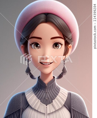 一個美麗的西方女人的插圖 114399284