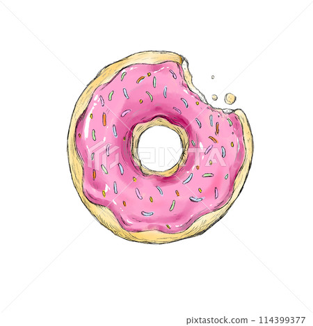 Delicious hand-drawn donuts Delicious hand-drawn donuts 114399377