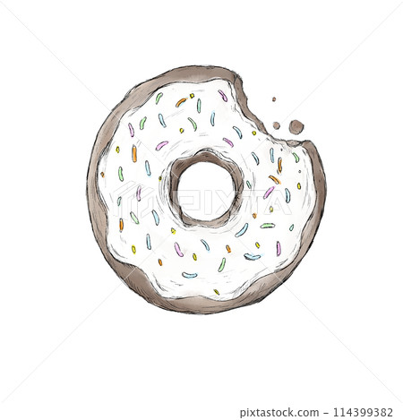 Delicious hand-drawn donuts 114399382