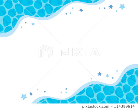 Blue sea illustration frame Blue sea illustration frame 114399614