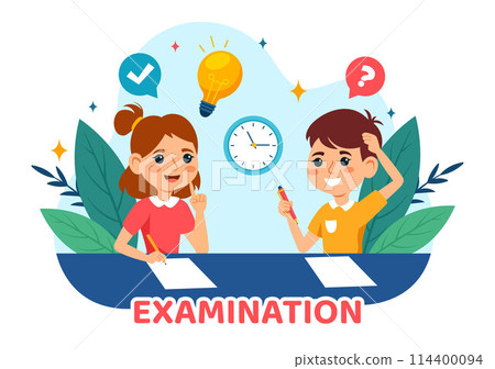 Examination Paper Vector Illustration with Online Exam, Form, Papers Answers, Survey or Internet Quiz in Flat Kids Cartoon Background Design Examination Paper Vector Illustration with Online Exam, Form, Papers Answers, Survey or Internet Quiz in Flat Kids Cartoon Background Design 114400094