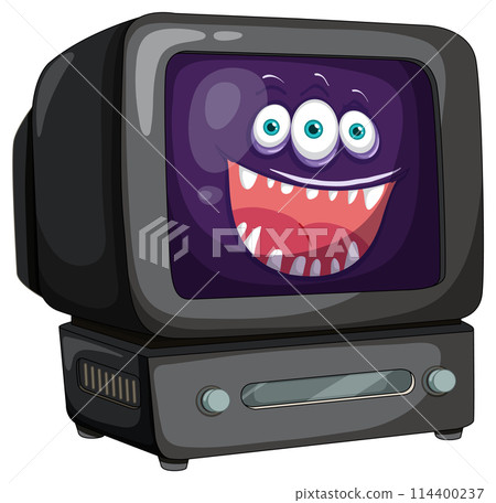 Happy Monster on Vintage Television Happy Monster on Vintage Television 114400237