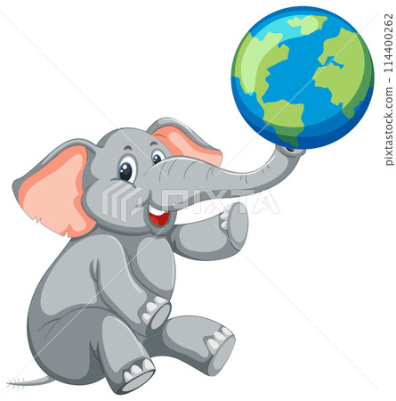 Elephant Balancing Globe on Trunk Elephant Balancing Globe on Trunk 114400262
