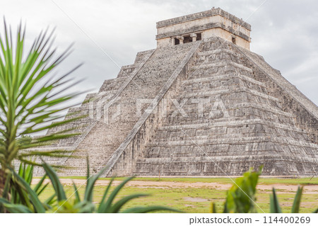 Old pyramid and temple of the castle of the Mayan architecture known as Chichen Itza these are the ruins of this ancient pre-columbian civilization and part of humanity Old pyramid and temple of the castle of the Mayan architecture known as Chichen Itza these are the ruins of this ancient pre-columbian civilization and part of humanity 114400269