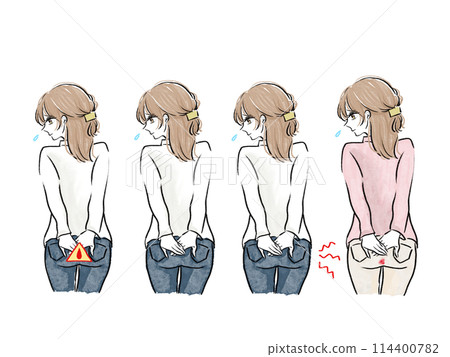 關心臀部的女性插圖集 關心臀部的女性插圖集 114400782