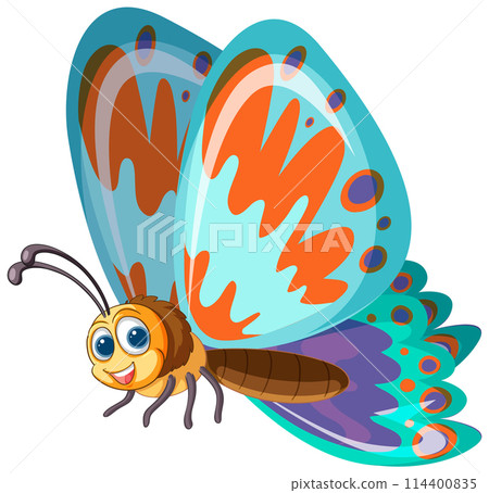 Colorful Cartoon Butterfly Illustration 114400835