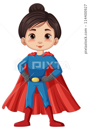 Young Female Superhero in Costume Young Female Superhero in Costume 114400927