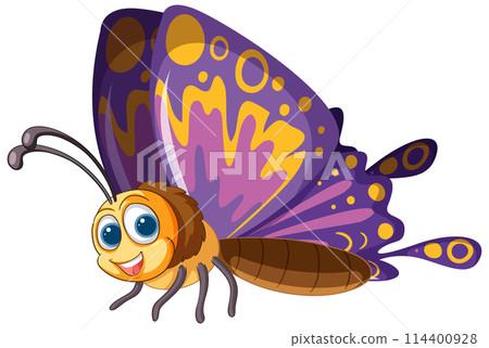 Colorful Butterfly Cartoon Illustration Colorful Butterfly Cartoon Illustration 114400928