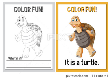 Color Fun! Turtle Coloring Activity Color Fun! Turtle Coloring Activity 114400941