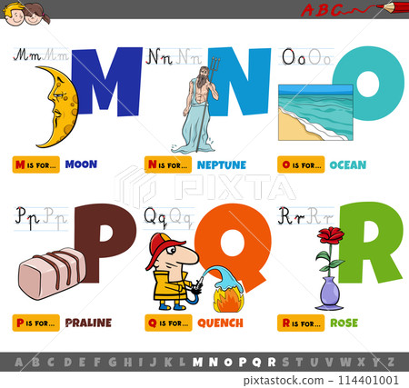 educational cartoon alphabet letters for children from M to R educational cartoon alphabet letters for children from M to R 114401001