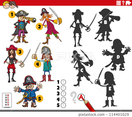 finding shadows activity with cartoon pirates characters finding shadows activity with cartoon pirates characters 114401029