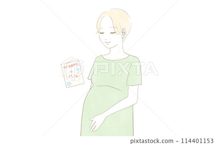 拿著母嬰健康手冊的孕婦 114401153