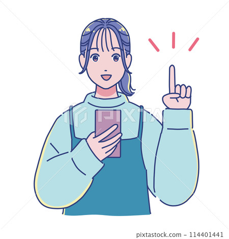 使用智慧型手機的動漫風格女孩 使用智慧型手機的動漫風格女孩 114401441