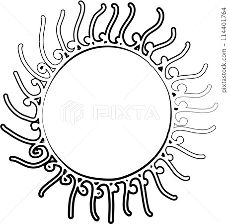 Hand painted sun, sun rays, sketch in cartoon... - Stock Illustration ...