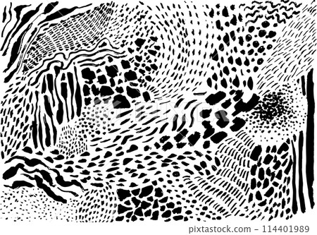 Hand Drawn Contemporary Abstract Brush Pattern Hand Drawn Contemporary Abstract Brush Pattern 114401989