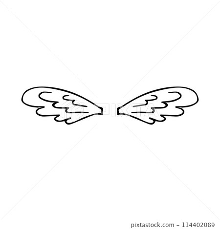 Vector hand drawn doodle sketch wings Vector hand drawn doodle sketch wings 114402089