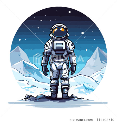 Alien World Exploration Futuristic Space Explorer Art 114402710