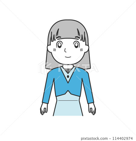 簡單人面朝前上半身女A 簡單人面朝前上半身女A 114402974