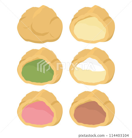 Cream puff illustration set 114403104