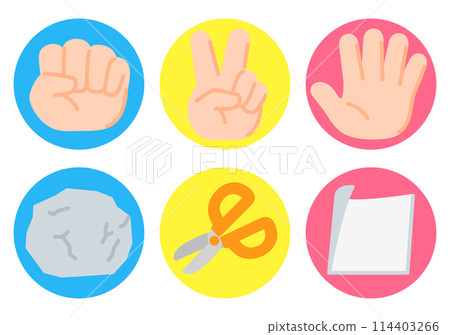 Rock-paper-scissors hand and motif Rock-paper-scissors hand and motif 114403266