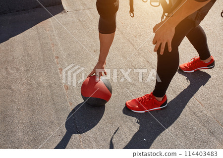 fit guy working out with a ball fit guy working out with a ball 114403483