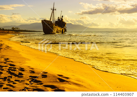 The famous shipwreck near Gythio Greece 114403907