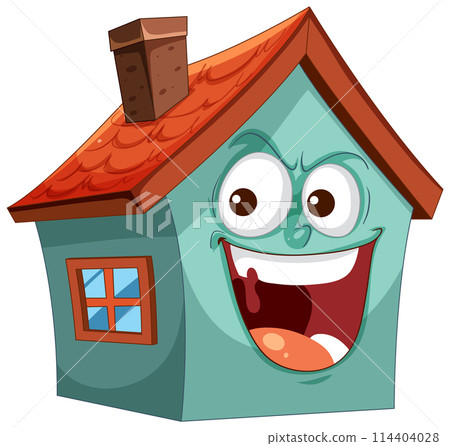 Happy Cartoon House with Personality Happy Cartoon House with Personality 114404028
