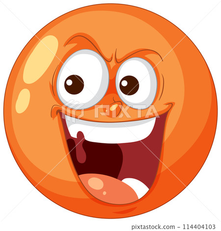 Happy Orange Cartoon Character 114404103