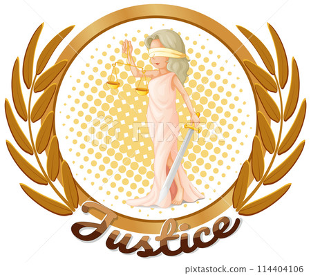 Elegant Justice Goddess Vector Illustration 114404106