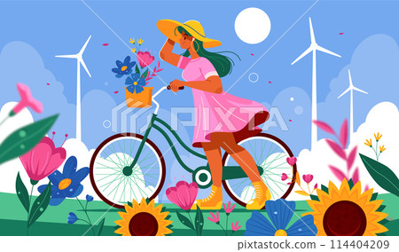 Hand drawn floral spring illustration Hand drawn floral spring illustration 114404209