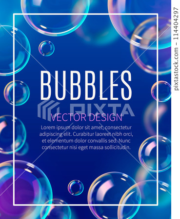 Realistic water bubbles advertising composition Realistic water bubbles advertising composition 114404297