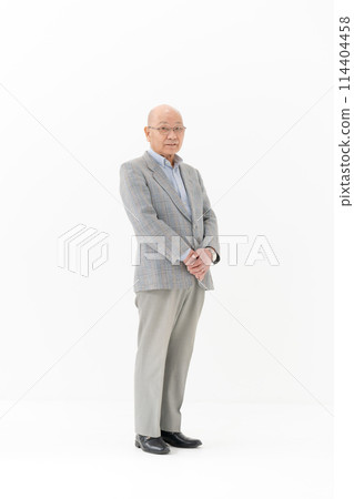 Senior man portrait, full body, vertical 114404458