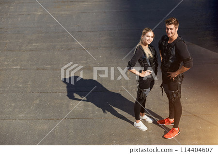 couple is ready for cross fit training with EMS couple is ready for cross fit training with EMS 114404607