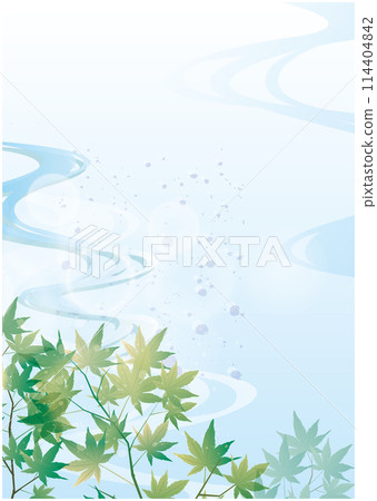 清涼夏日楓葉清新綠色材質 清涼夏日楓葉清新綠色材質 114404842