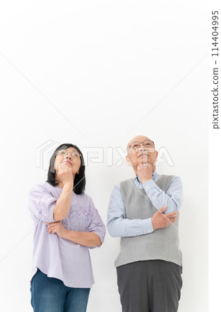 Senior couple worried vertical 114404995